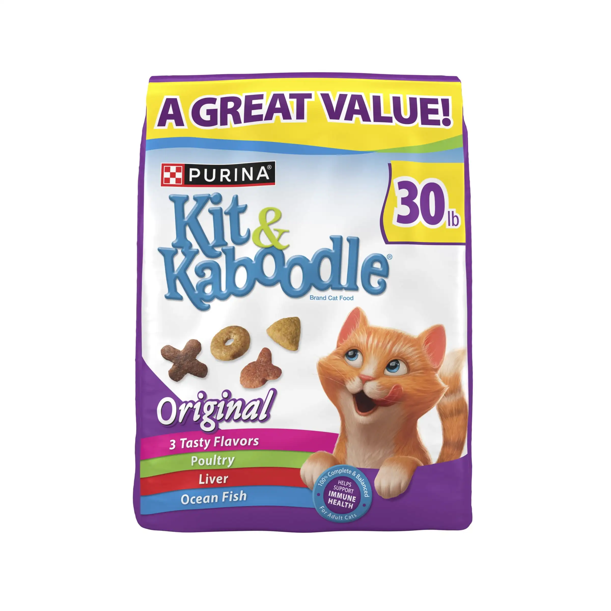 

Kaboodle оригинальный сухой корм для кошек для взрослых кошек, Поддержка иммунитета, пакет 30 фунтов