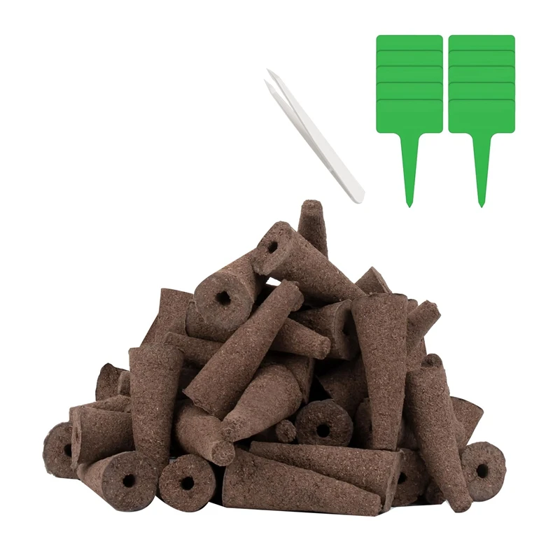 

100 Pack Grow Sponges For Hydroponics, Replacement Root Growth Sponges Seed Starter Pods ,With 10 Tags 1 Tweezer Durable