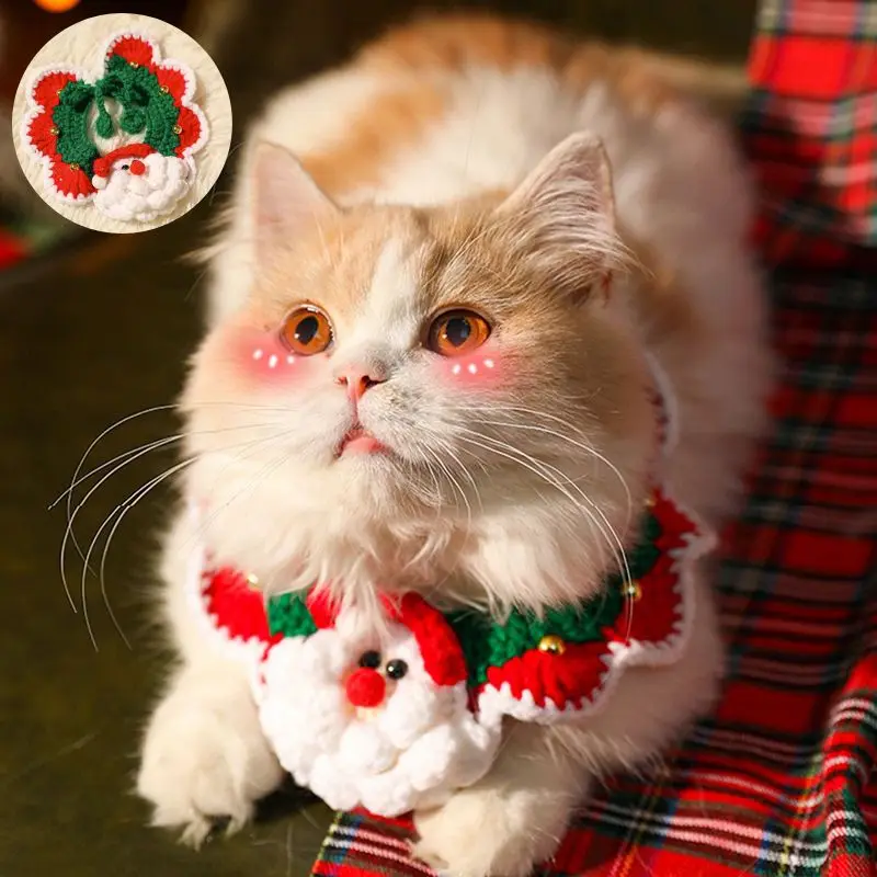 Kawaii Pet Christmas Party Collar Cute Kitten Cat Wool Knitted Scarf Accessories Santa Claus Elk Bell Bow Tie Saliva Towel Bib
Kawaii Pet Christmas Party Collar Cute Kitten Cat Wool Knitted Scarf Accessories Santa Claus Elk Bell Bow Tie Saliva Towel Bib
