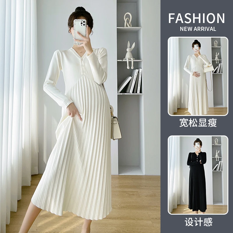 732# Autumn Winter Warm Knitted Maternity Long Dress Elegant A Line Slim Loose Clothes for Pregnant Women Pregnancy Sweaters
732# Autumn Winter Warm Knitted Maternity Long Dress Elegant A Line Slim Loose Clothes for Pregnant Women Pregnancy Sweaters