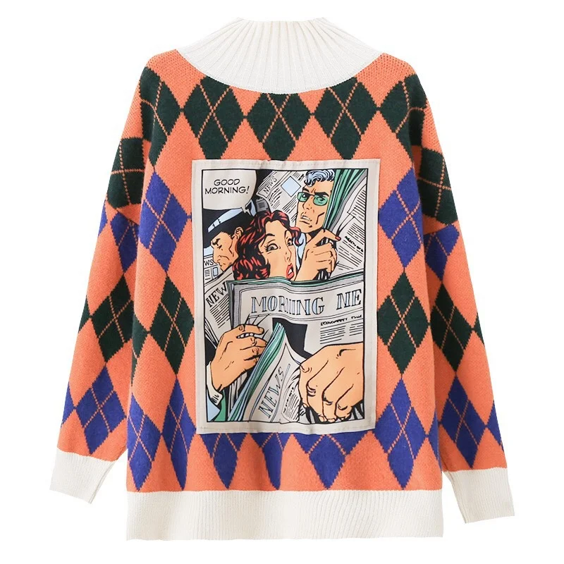 Autumn Winter High Neck Women Sweater Korean Version Loose Retro Knit Female Pullover Jumper Tops
Autumn Winter High Neck Women Sweater Korean Version Loose Retro Knit Female Pullover Jumper Tops