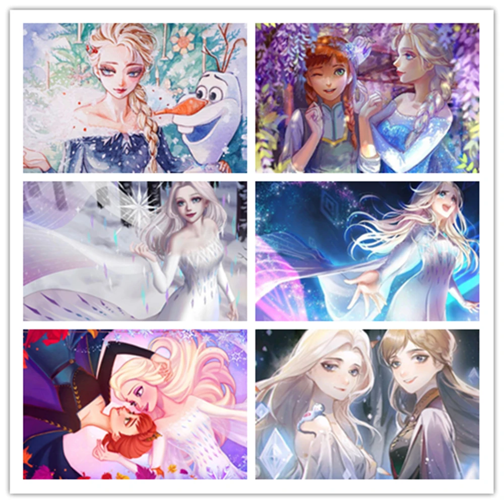 

Wall Art Canvas Painting Disney Frozen Aisha and Princess Anna Nordic Posters and Prints Wall Picture for Living Home Decoration