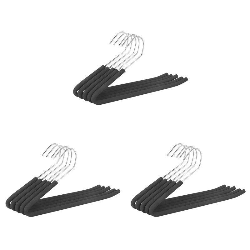 Open End Trouser Hangers Slack Pant Hanger With Non-Slip Foam Coated Black 15-Pack
Open End Trouser Hangers Slack Pant Hanger With Non-Slip Foam Coated Black 15-Pack