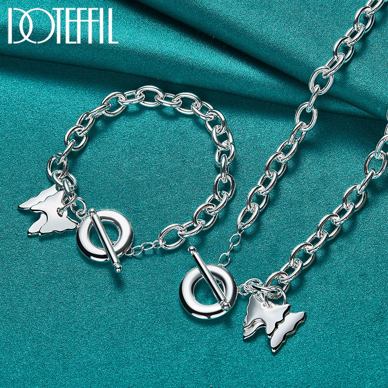 DOTEFFIL 2pcs 925 Sterling Silver Butterfly Necklace Bracelet Set For Women Man Wedding Engagement Jewelry
DOTEFFIL 2pcs 925 Sterling Silver Butterfly Necklace Bracelet Set For Women Man Wedding Engagement Jewelry