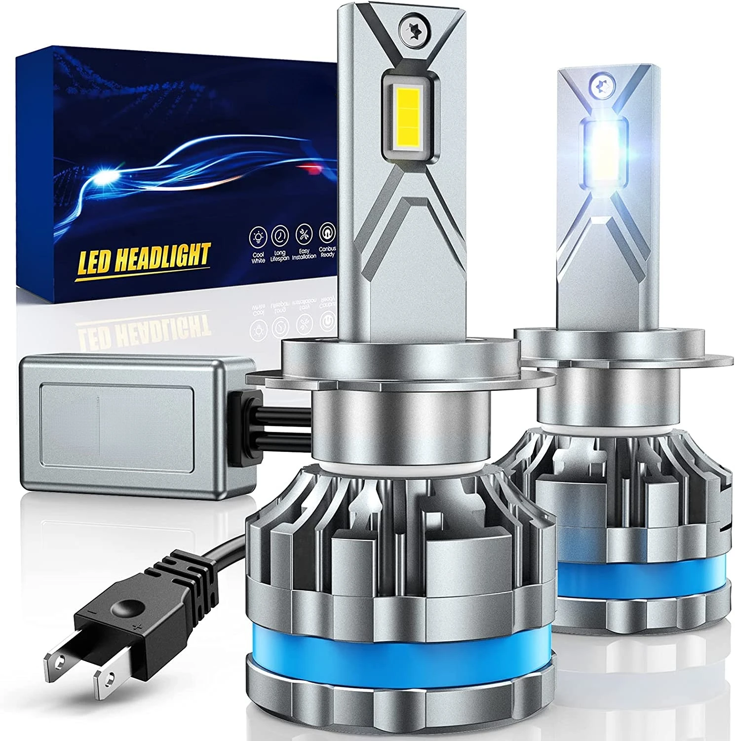 H7 LED Headlight Bulbs 120W Double Copper Pipe Cooling 20000LM 6500K Super Bright CSP Chips LED Headlights Conversion Kit
H7 LED Headlight Bulbs 120W Double Copper Pipe Cooling 20000LM 6500K Super Bright CSP Chips LED Headlights Conversion Kit