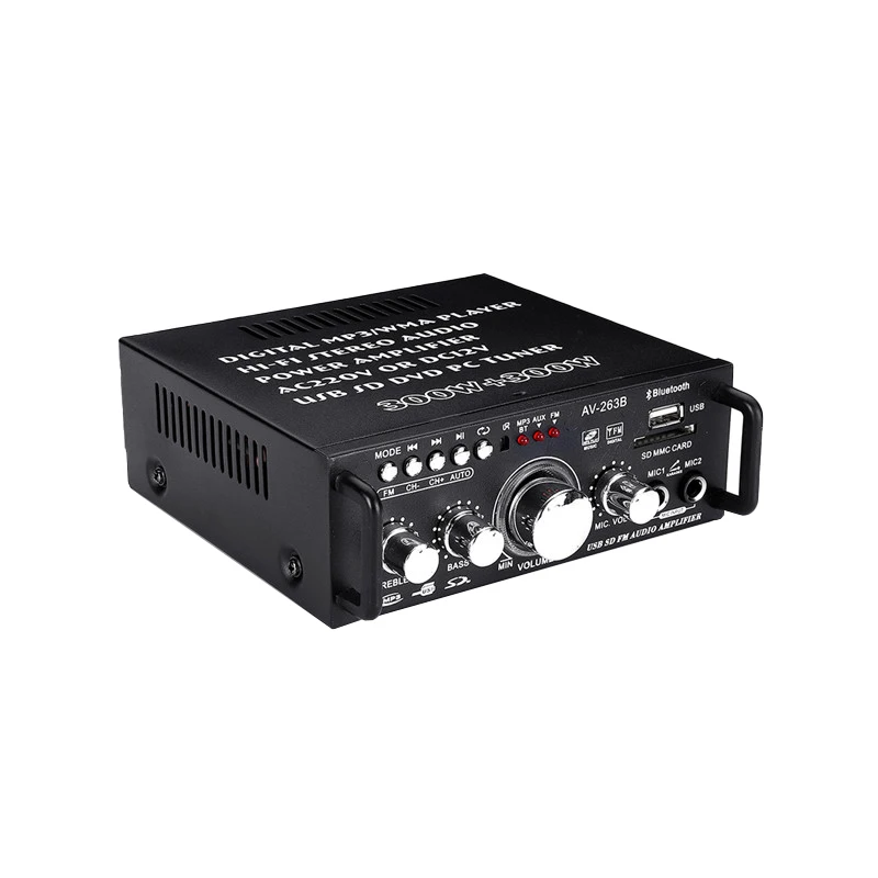 

220-240V 600W 2CH Hifi Digital Audio Amplifier 4-16 Not Support Bluetooth Stereo Karaoke Amplifier FM Radio US Plug