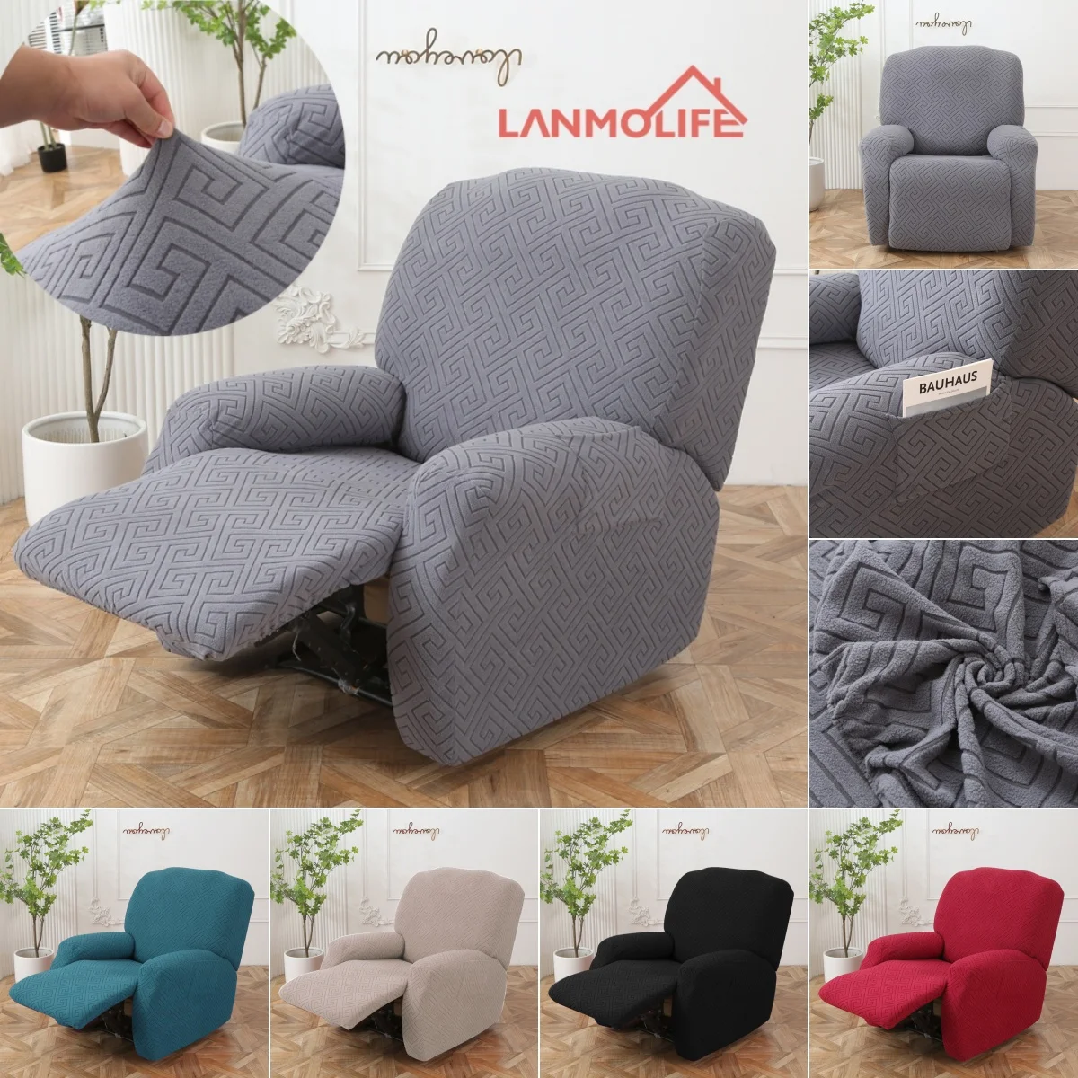 

LANMOLIFE New Type Sofa Cover Recliner Cover Cheap Special price separate four pieces Furniture Cover Recliner Armchair Cover