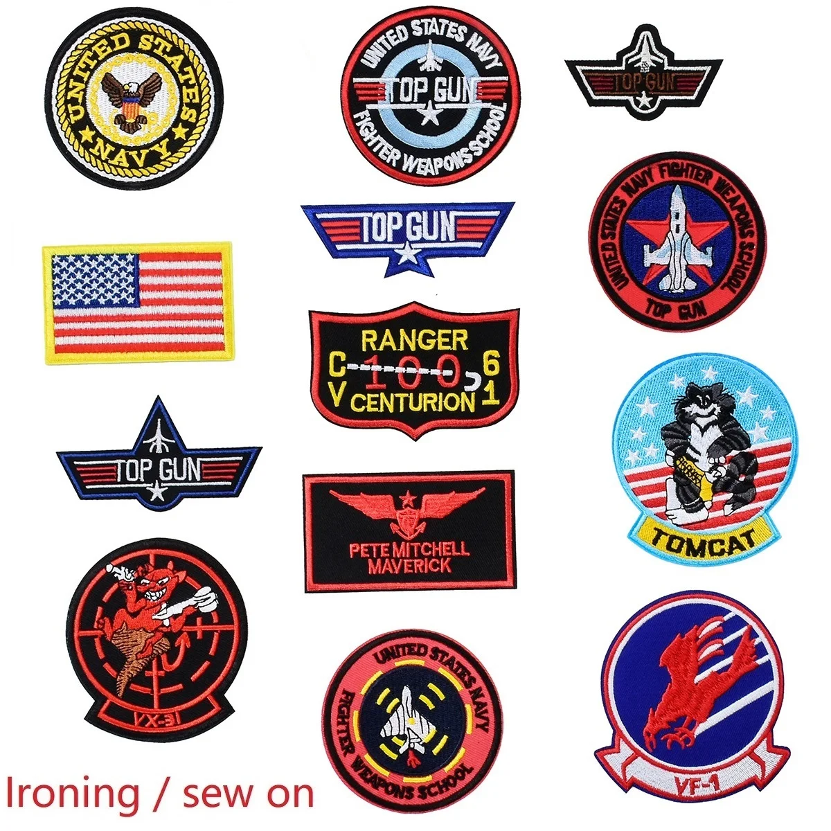 Top Gun Tomcat Chapter American Navy Air VF-1 Pilot Armband ironing Embroidery Patch for on sew Clothes Badge Jacket Sticker
Top Gun Tomcat Chapter American Navy Air VF-1 Pilot Armband ironing Embroidery Patch for on sew Clothes Badge Jacket Sticker