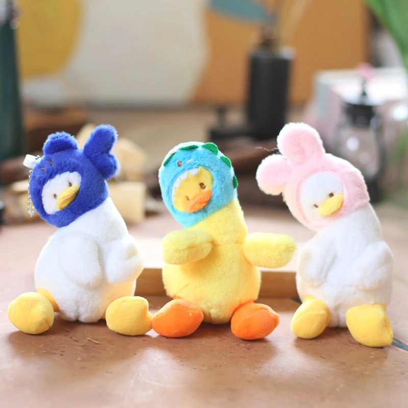 

Stuffed Cute Skew Head Little Duck Pendant Plush Animal Toys Kawaii Bag Hanging Ornament Keychain Children For Christmas Gifts