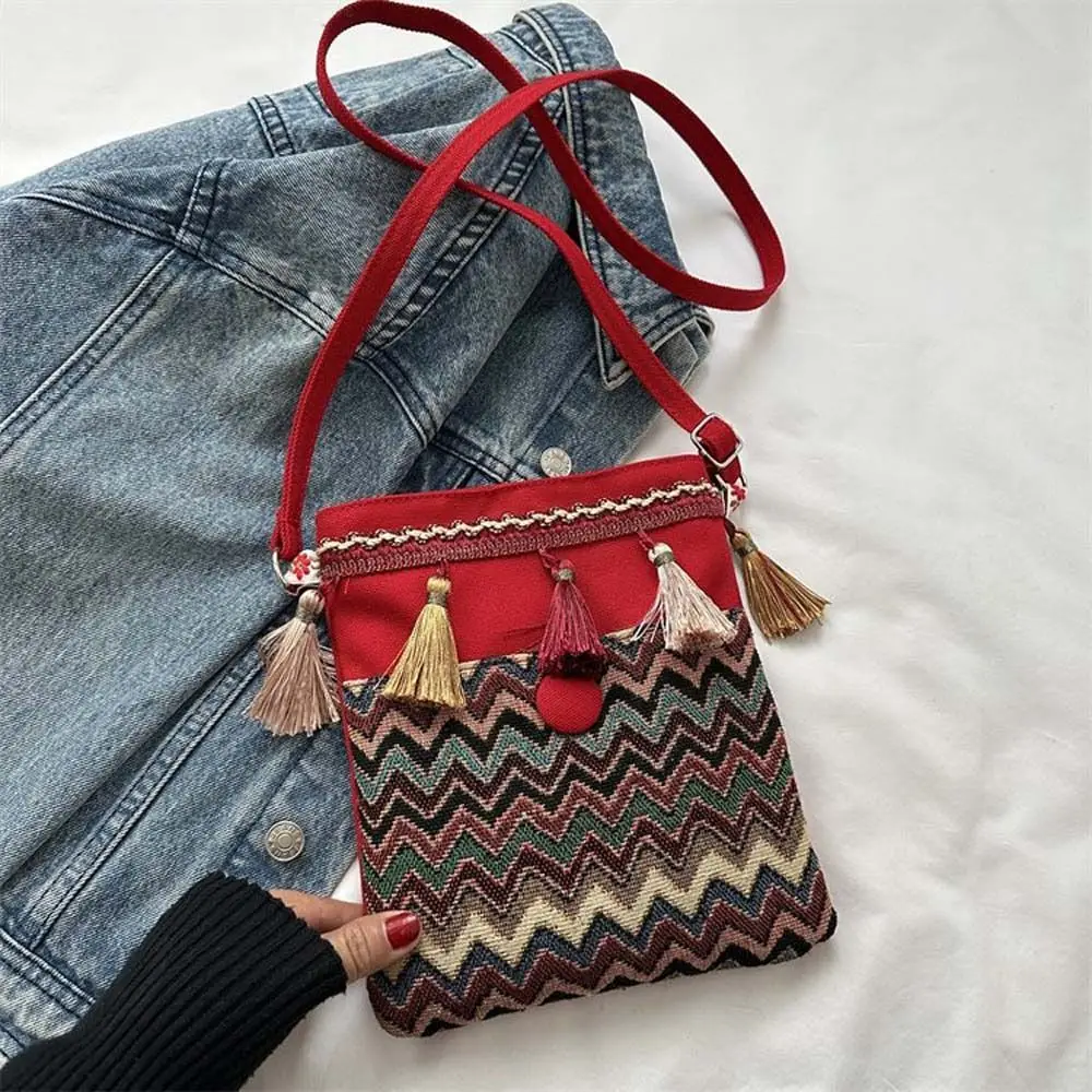 

Сумка на плечо в этническом стиле с кисточками, вместительная холщовая сумочка в форме ведра, клатч для телефона и мелочи, кошелек с вышивкой, кросс-боди
