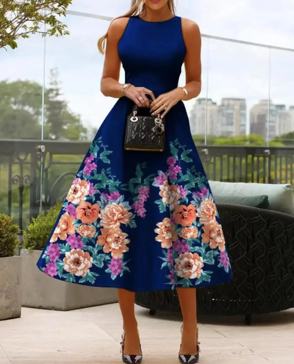 Women's Monochromatic Round Neck Sleeveless High Waist Dress, Elegant Temperament Dress, Summer Fashion, 2023
Women's Monochromatic Round Neck Sleeveless High Waist Dress, Elegant Temperament Dress, Summer Fashion, 2023