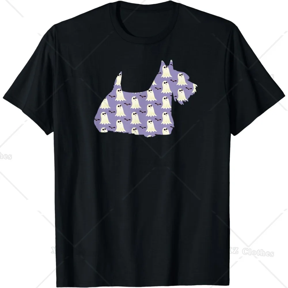 Scottish Terrier Scottie Dog Ghost Halloween Theme T-Shirt Round Neck and Short Sleeve Tee for Women Men
Scottish Terrier Scottie Dog Ghost Halloween Theme T-Shirt Round Neck and Short Sleeve Tee for Women Men