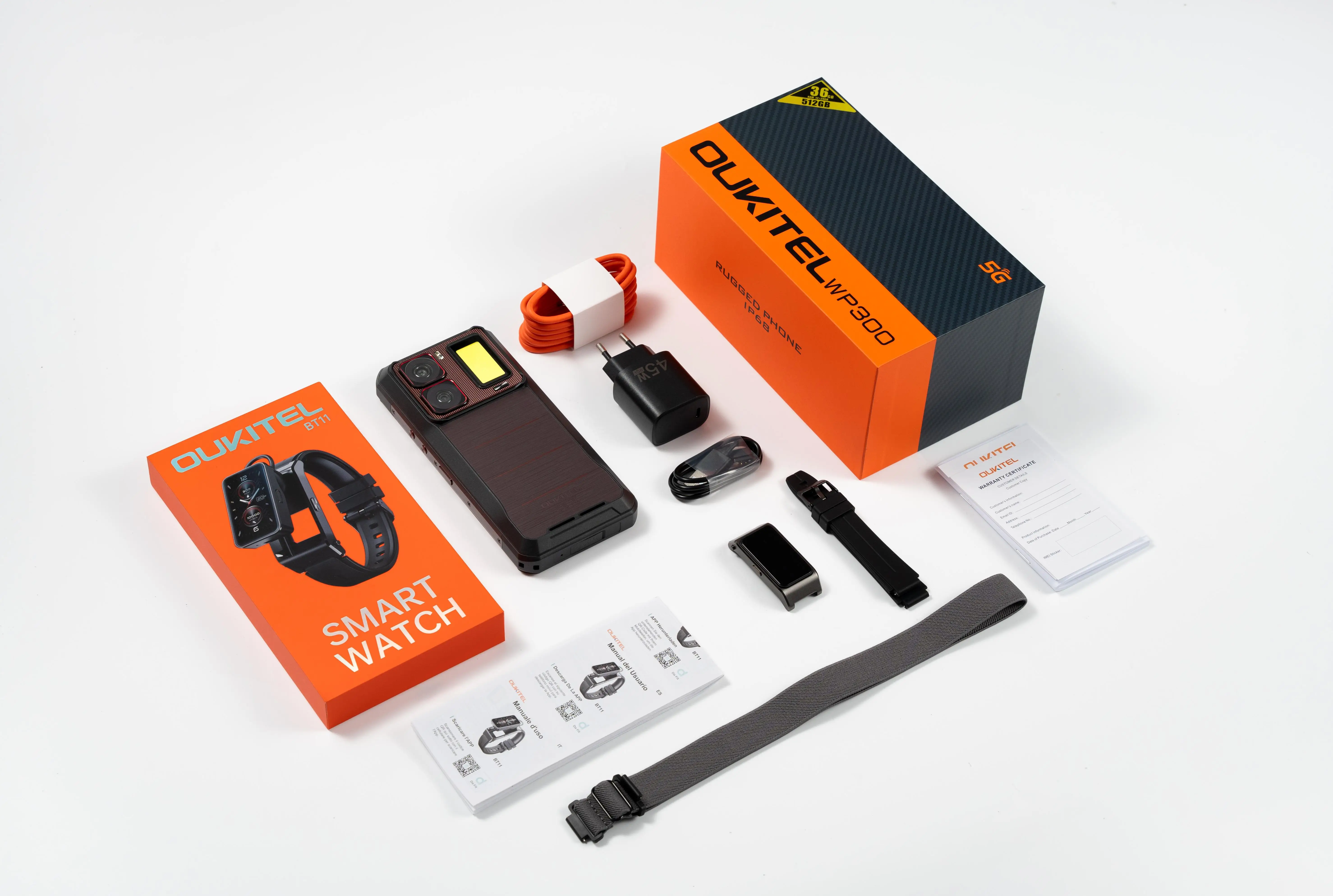 Oukitel WP300 Rugged Phone 16000mAh 36GB(12+24)GB+512GB Modular detachable Earbud/camping Light 6.78