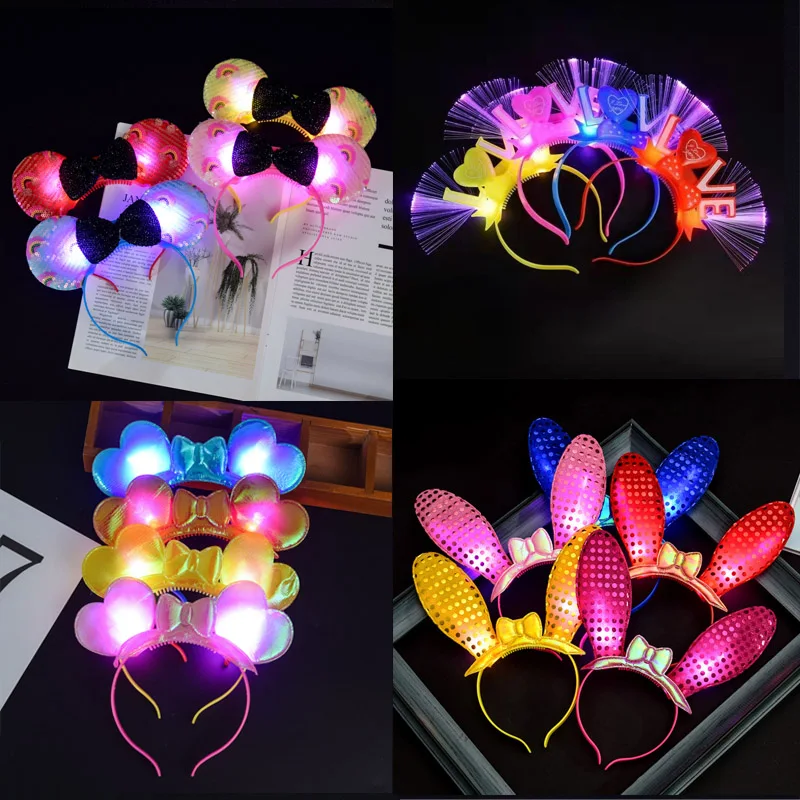 LED Headband Heart Bowknot Hair Hoop With Flashing Fiber Opti Light Cosplay Costume Party Light Headwear Supplies
LED Headband Heart Bowknot Hair Hoop With Flashing Fiber Opti Light Cosplay Costume Party Light Headwear Supplies
