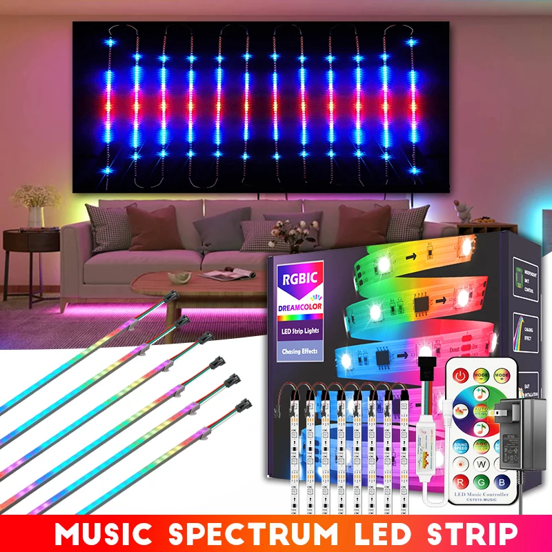 1M Music Rhythm Spectrum LED Strip 12V Voice-Activated Pickup Rhythm Light Strip Music Sync Color Changing Led Strip With MIC
1M Music Rhythm Spectrum LED Strip 12V Voice-Activated Pickup Rhythm Light Strip Music Sync Color Changing Led Strip With MIC