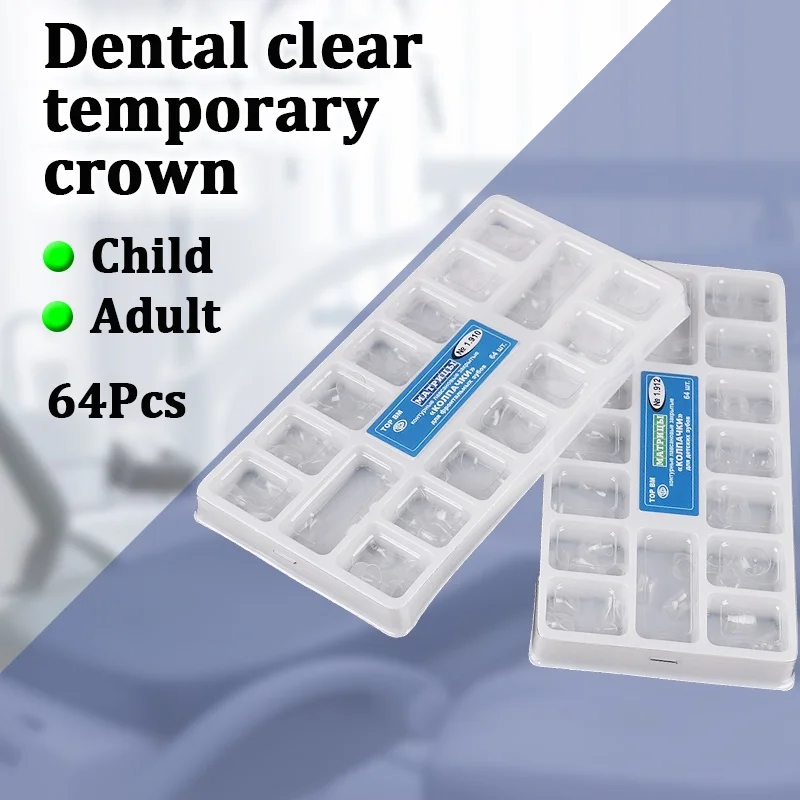 64Pcs Dental Transparent Resin Precrown Dental Crown Deciduous Teeth Adult Child 1.910/1.912 Anterior Transparent Crowns
64Pcs Dental Transparent Resin Precrown Dental Crown Deciduous Teeth Adult Child 1.910/1.912 Anterior Transparent Crowns