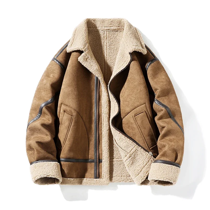 Men And Women With Thickened Suede Leather Jacket Windproof High Quality Fall And Winter Warm Coat Lapel Splicing Leisure Jacket
Men And Women With Thickened Suede Leather Jacket Windproof High Quality Fall And Winter Warm Coat Lapel Splicing Leisure Jacket