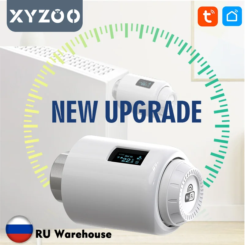 Tuya WiFi Radiator Thermostatic Valve Smart TRV Temperature Heating Actuator Programmable Thermostat APP Remote Control & Alexa
Tuya WiFi Radiator Thermostatic Valve Smart TRV Temperature Heating Actuator Programmable Thermostat APP Remote Control & Alexa