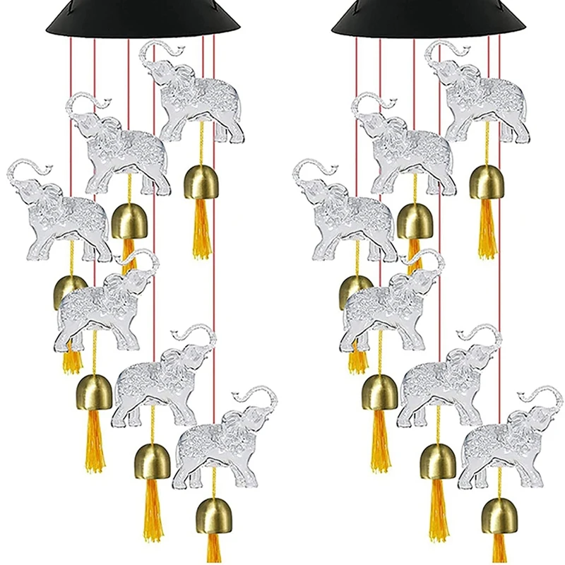 2X Solar Elephant Wind Chimes,Hanging Light With Bells,Color Changing Waterproof Wind Chimes
2X Solar Elephant Wind Chimes,Hanging Light With Bells,Color Changing Waterproof Wind Chimes