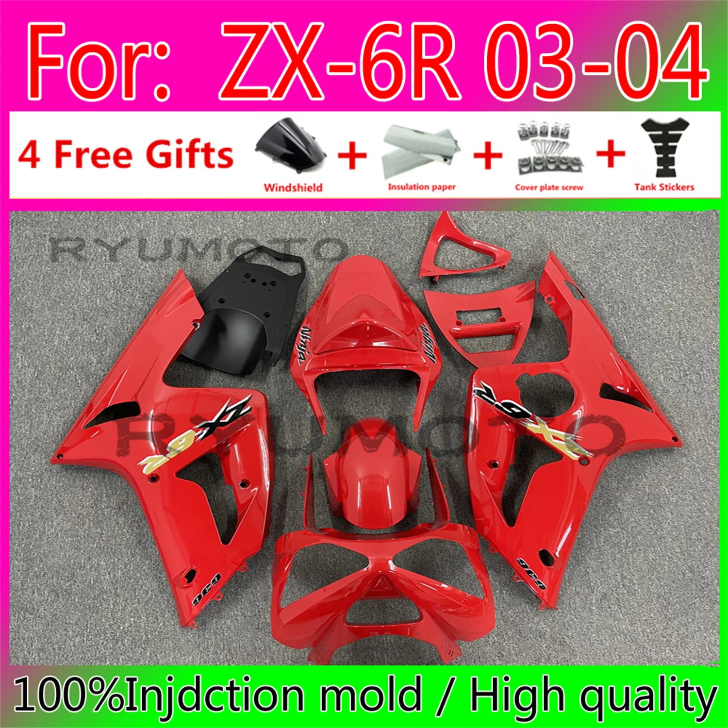 New ABS Motorcycle Injection Mold fairings kit Fit for kawasaki Ninja ZX-6R 636 ZX6R 2003 2004 03 04 Bodywork fairing
New ABS Motorcycle Injection Mold fairings kit Fit for kawasaki Ninja ZX-6R 636 ZX6R 2003 2004 03 04 Bodywork fairing