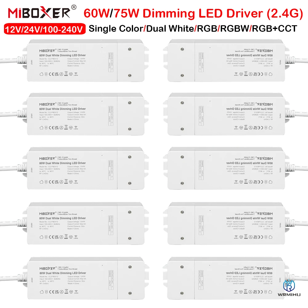 MiBoxer AC110V-220V to DC24V 75W с регулируемой яркостью, драйвер WiFi 2,4G, пульт дистанционного управления, один цвет/двойной белый/RGB/RGBW/RGB + CCT
MiBoxer AC110V-220V to DC24V 75W с регулируемой яркостью, драйвер WiFi 2,4G, пульт дистанционного управления, один цвет/двойной белый/RGB/RGBW/RGB + CCT
