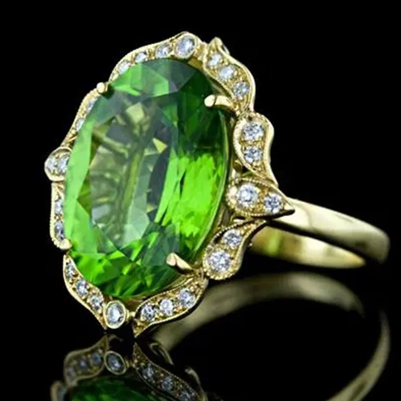 New Luxury Big Oval Green Zircon Finger Ring for Women Gold Color Noble Lady's Rings Fine Birthday Party Gifts Statement Jewelry
New Luxury Big Oval Green Zircon Finger Ring for Women Gold Color Noble Lady's Rings Fine Birthday Party Gifts Statement Jewelry