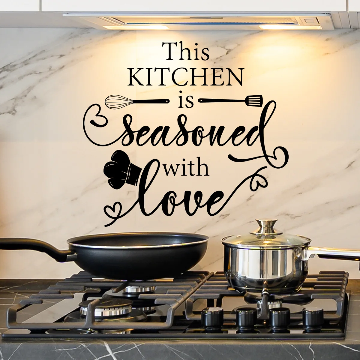 

Creative black kitchen slogan sticker for kitchen decoration self adhesive wall art decal