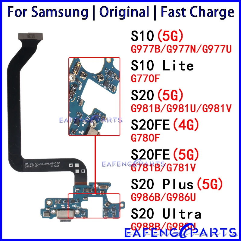 

Usb Dock Charger Port for Samsung Galaxy S20 Plus Ultra Fe S10 Lite 4G 5G G977 G981 G986 G988 G780 G781 B N U V Charging Board