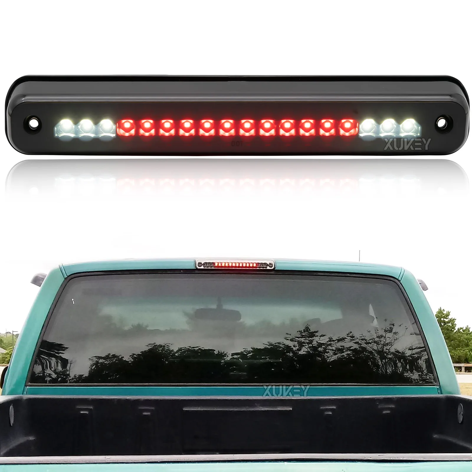 

Third 3rd Brake Light Tail Rear for Chevy Silverado 1988-1998 GMC C1500 K1500 Red White Center High Mount Stop Cargo Light Lamp