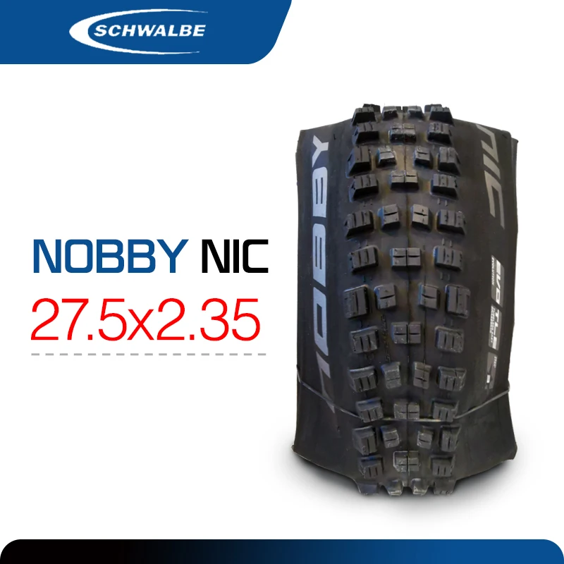 

Шина велосипедная Schwalbe NOBBY NIC MTB 27,5*2,35 (650B) SnakeSkin EVO TLE бескамерная черная Складная легкая шина для горного велосипеда