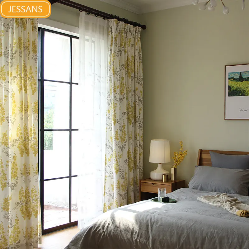Pastoral Curtains for Living dining room bedroom floor-to-ceiling window cotton linen custom curtain cloth window gauze
Pastoral Curtains for Living dining room bedroom floor-to-ceiling window cotton linen custom curtain cloth window gauze