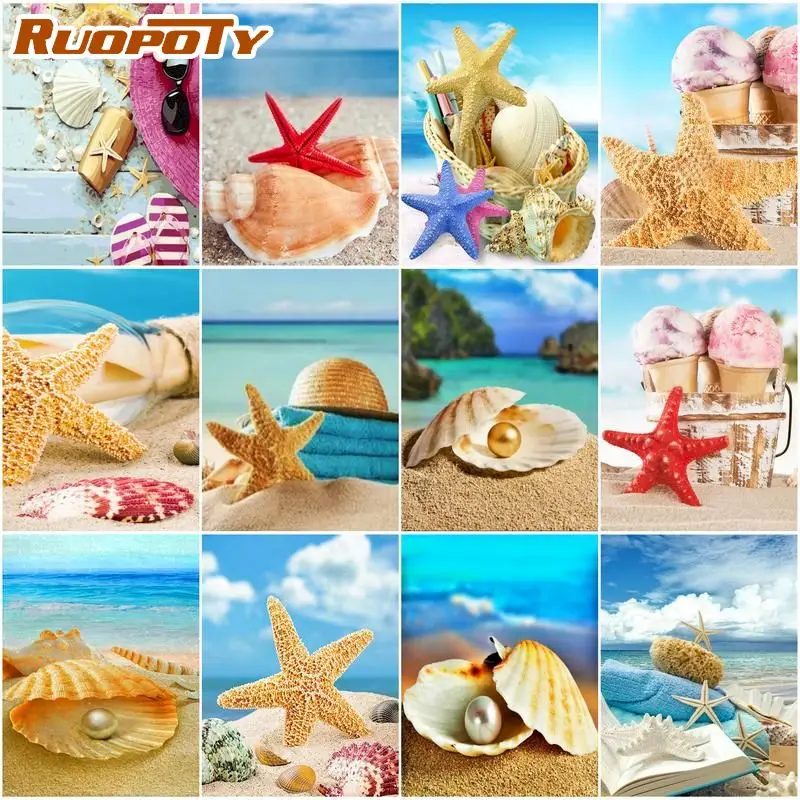 RUOPOTY Diamond Painting Shell And Starfish Full Square Diamond Embroidery Mosaic Beach Scenery Diamond Home Decor
RUOPOTY Diamond Painting Shell And Starfish Full Square Diamond Embroidery Mosaic Beach Scenery Diamond Home Decor