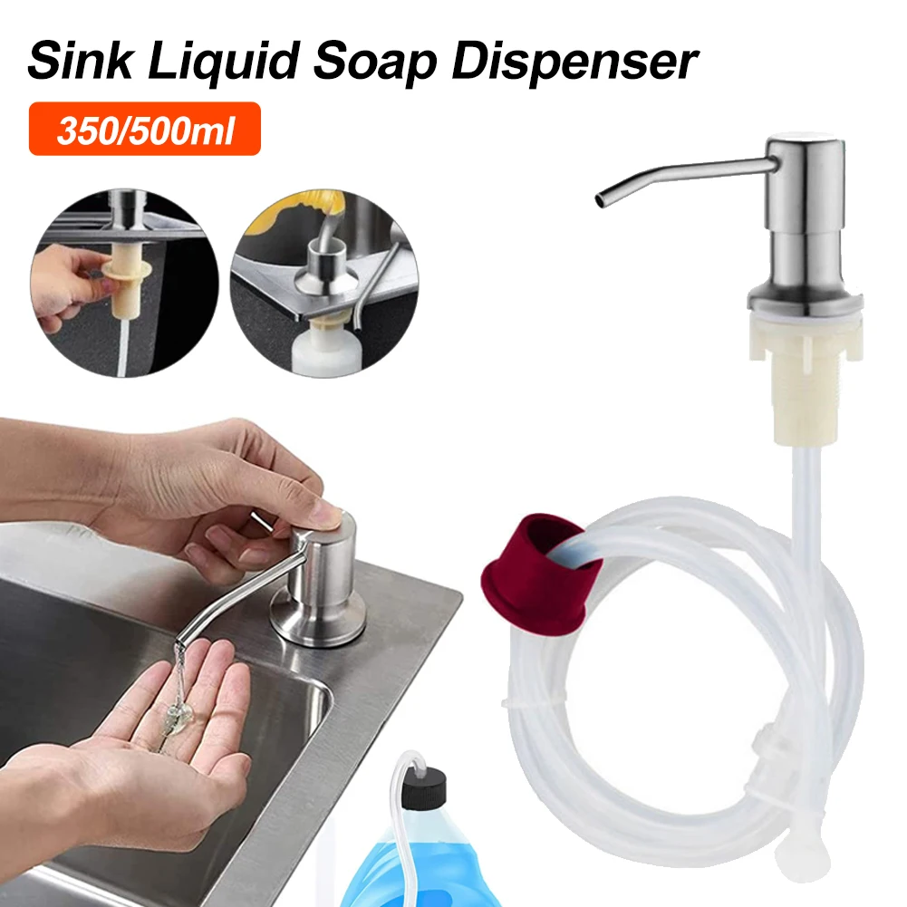 Stainless Steel 350ML Kitchen Sink Liquid Soap Dispenser Pump With Soap Bottle Sink Mount Hand Pressure Liquid Bottle For Home
Stainless Steel 350ML Kitchen Sink Liquid Soap Dispenser Pump With Soap Bottle Sink Mount Hand Pressure Liquid Bottle For Home