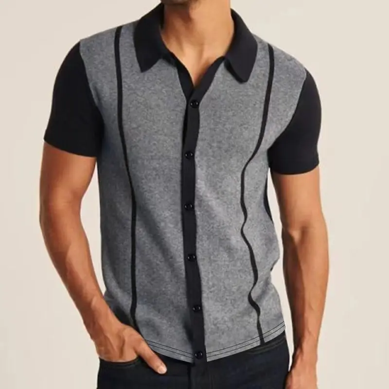 Men Summer Short Sleeve Tee For Man Patchwork t Shirt 2023 Slim Button Lapel Formal Shirt Streetwear Fashion Knitted Polo Shirt
Men Summer Short Sleeve Tee For Man Patchwork t Shirt 2023 Slim Button Lapel Formal Shirt Streetwear Fashion Knitted Polo Shirt