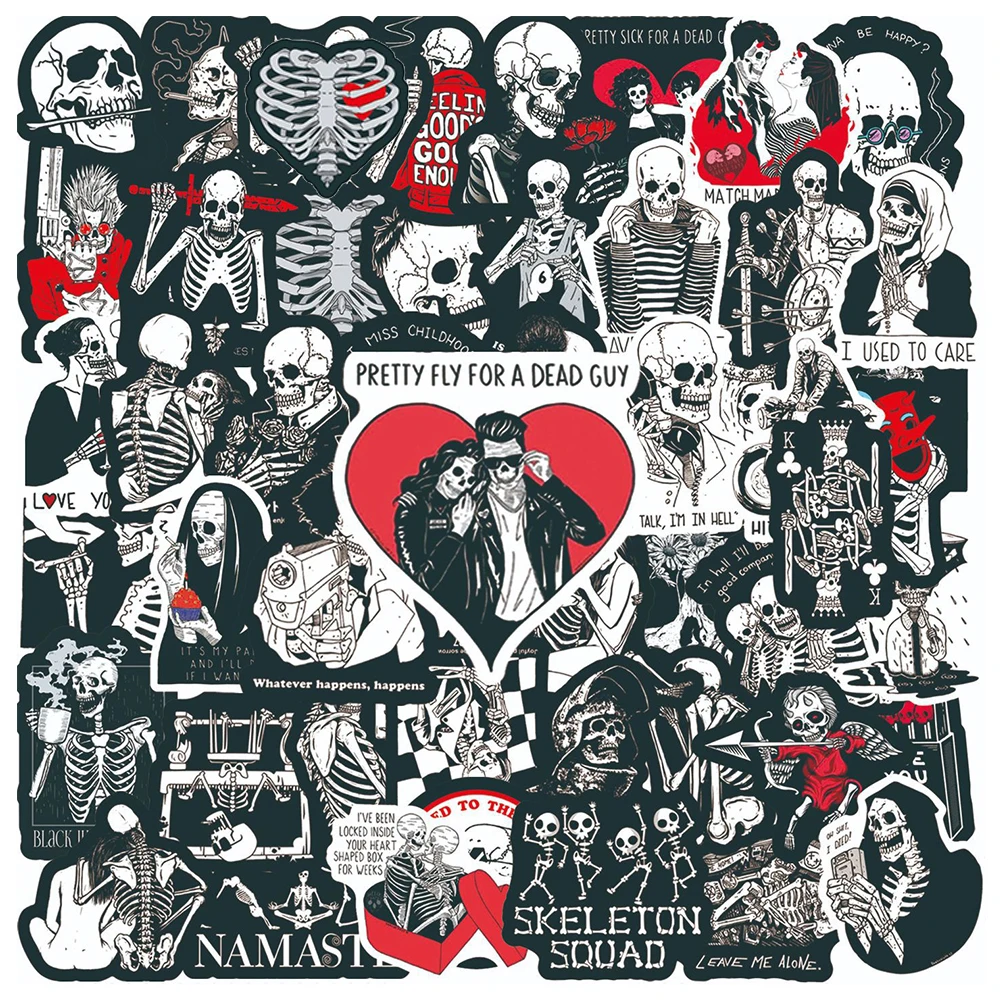 10/30/50PCS Romantic Gothic Red Black Skeleton Love Stickers Graffiti for Laptop Guitar Luggage Motorcycle Horror Sticker Decals
10/30/50PCS Romantic Gothic Red Black Skeleton Love Stickers Graffiti for Laptop Guitar Luggage Motorcycle Horror Sticker Decals