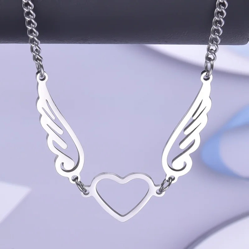 1PC Stainless Steel Wings Love Heart Collarbone Chain Electroplated Mirror Jewelry Titanium Steel Choker Necklace
1PC Stainless Steel Wings Love Heart Collarbone Chain Electroplated Mirror Jewelry Titanium Steel Choker Necklace