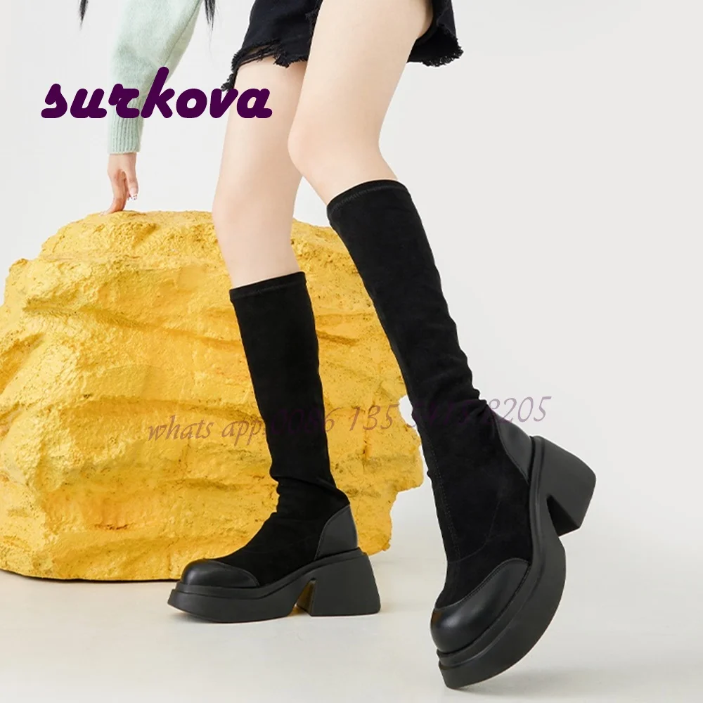 Long Boots Female Knee-high 2023 New Autumn and Winter Thick with Thin Retro High Black Round Toe Slip On Boots Elegant Shoes
Long Boots Female Knee-high 2023 New Autumn and Winter Thick with Thin Retro High Black Round Toe Slip On Boots Elegant Shoes