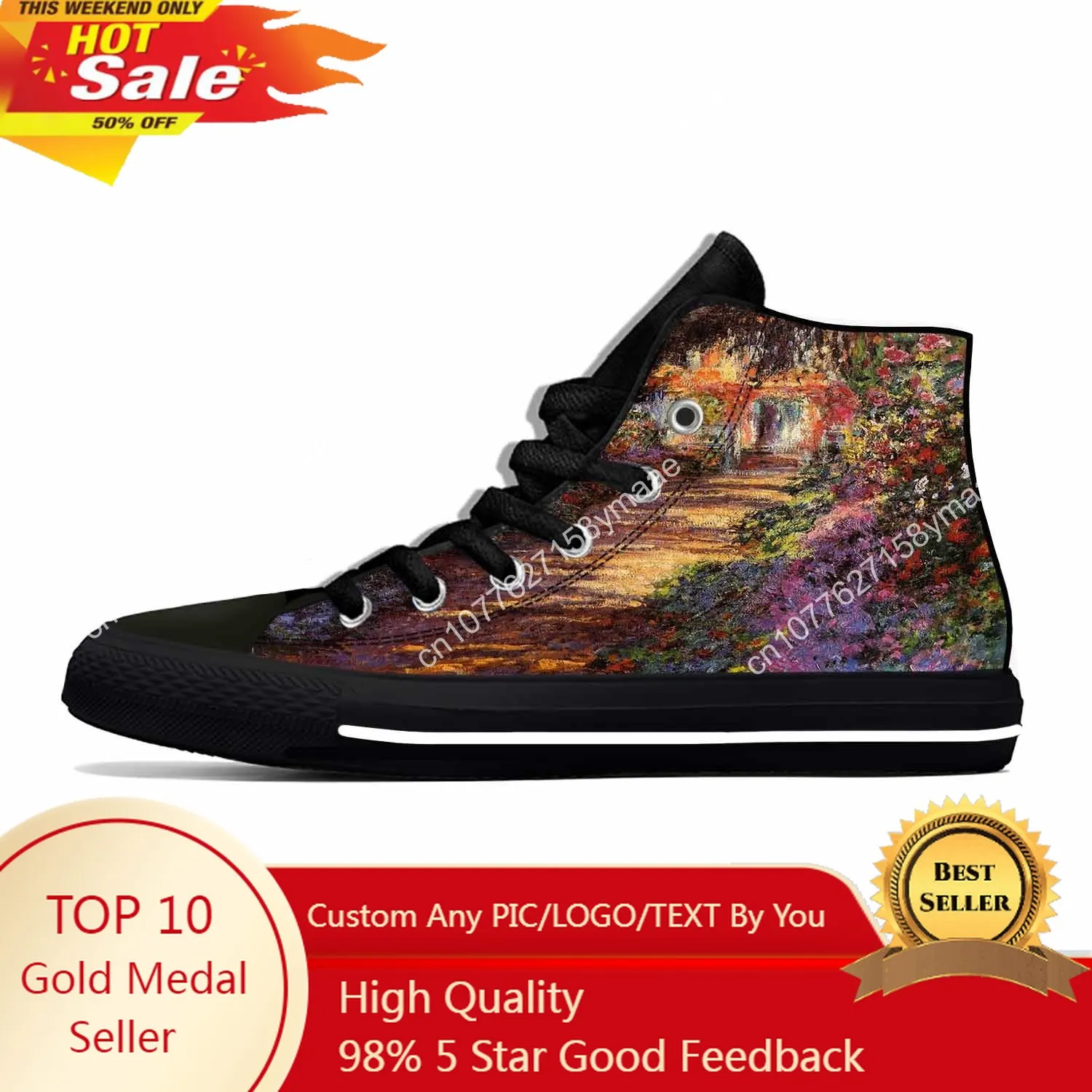 Hot Claude Monet Water Lily Pond Oil Painting Fashion Casual Cloth Shoes High Top Board Shoes Lightweight Men Women Sneakers
Hot Claude Monet Water Lily Pond Oil Painting Fashion Casual Cloth Shoes High Top Board Shoes Lightweight Men Women Sneakers