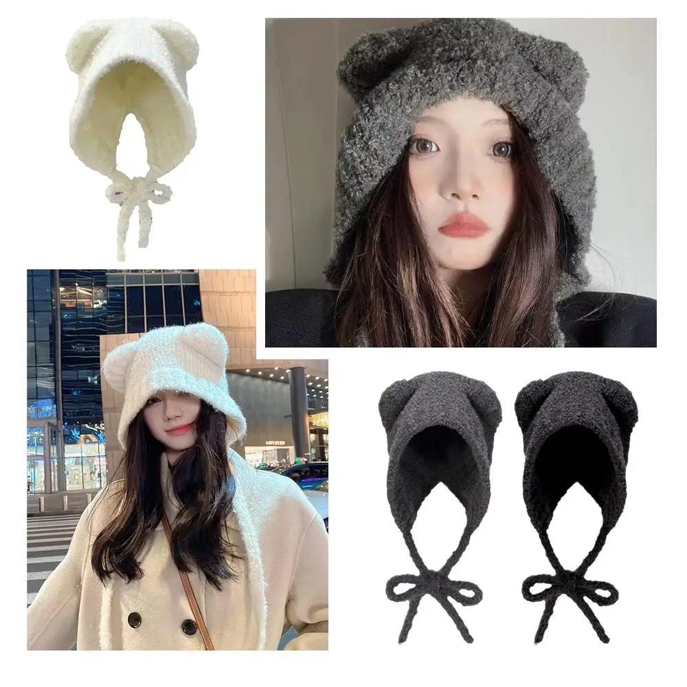 Cute Plush Bear Girl Knit Ear Protection Hat Women Cap Woolen Crochet Korean Knitted Warm Winter Earmuffs Bonnet Hat Versat
Cute Plush Bear Girl Knit Ear Protection Hat Women Cap Woolen Crochet Korean Knitted Warm Winter Earmuffs Bonnet Hat Versat