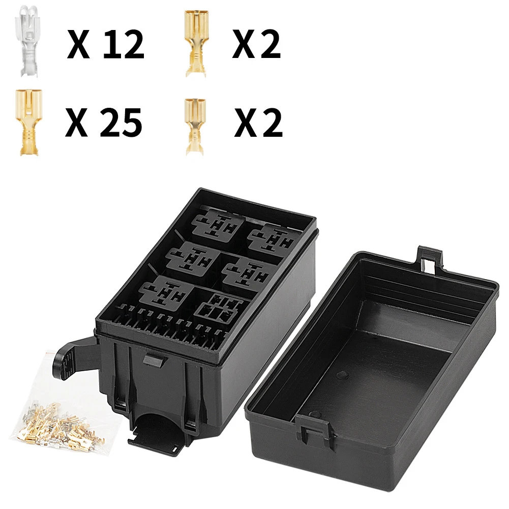 Fuse12V Relay Box Accessories Car Fuse Box Car Retrofit Socket Junction Box RB-R6F6-RF Relay Block Relay Parts
Fuse12V Relay Box Accessories Car Fuse Box Car Retrofit Socket Junction Box RB-R6F6-RF Relay Block Relay Parts