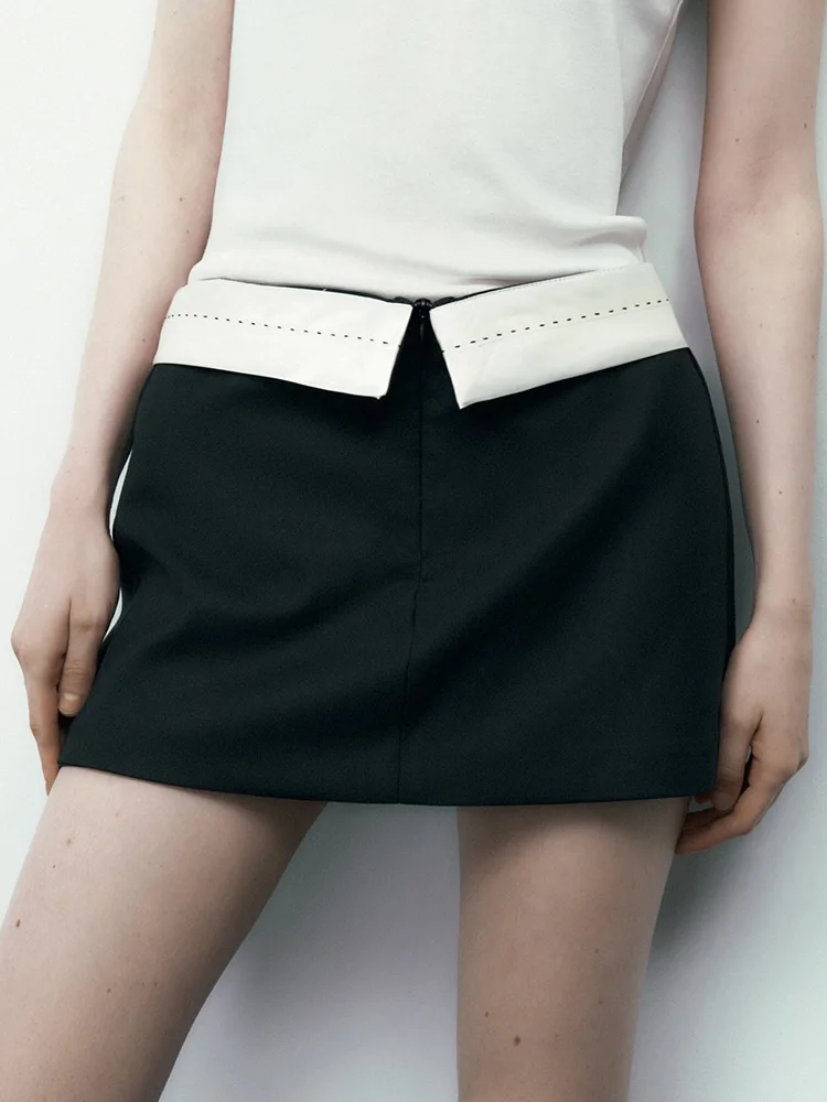 Women Shorts 2023 Fashion Contrast Seam Detail Waistband High Waist Skort Womens Clothing Front Zipper Casual Black Shorts Woman
Women Shorts 2023 Fashion Contrast Seam Detail Waistband High Waist Skort Womens Clothing Front Zipper Casual Black Shorts Woman