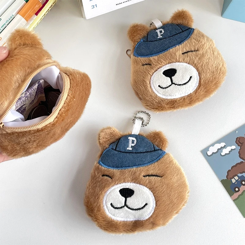 Cute Baseball Cap Bear Coin Purse Keychain Plush Wallet Keyring Coin Earphone Lipstick Storage Bag Backpack Pendant Decor
Cute Baseball Cap Bear Coin Purse Keychain Plush Wallet Keyring Coin Earphone Lipstick Storage Bag Backpack Pendant Decor