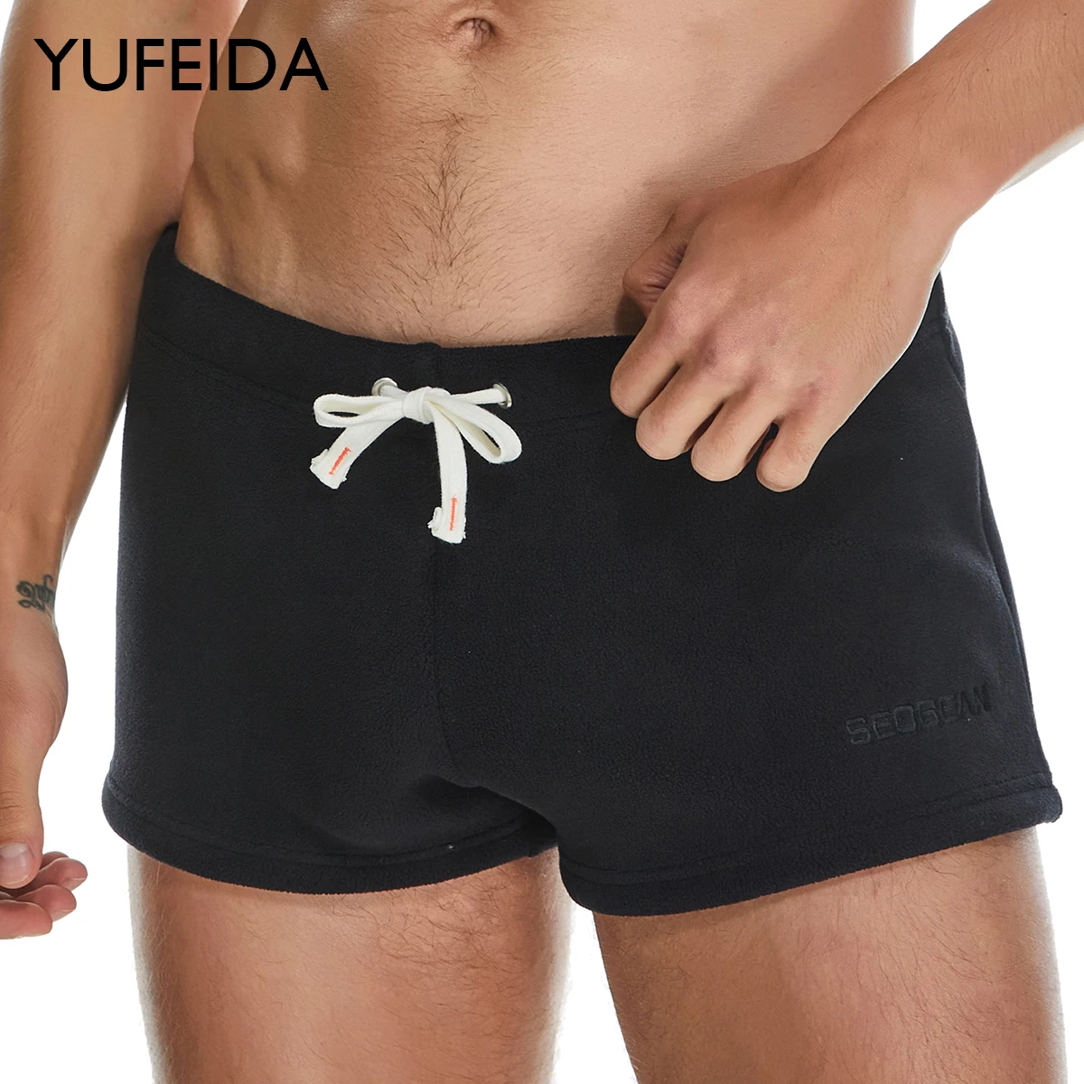 

YUFEIDA Men Gym Training Shorts Workout Sports Fitness Short Pants Men's Casual Running Male Short Pants Swim Trunks Beachwear