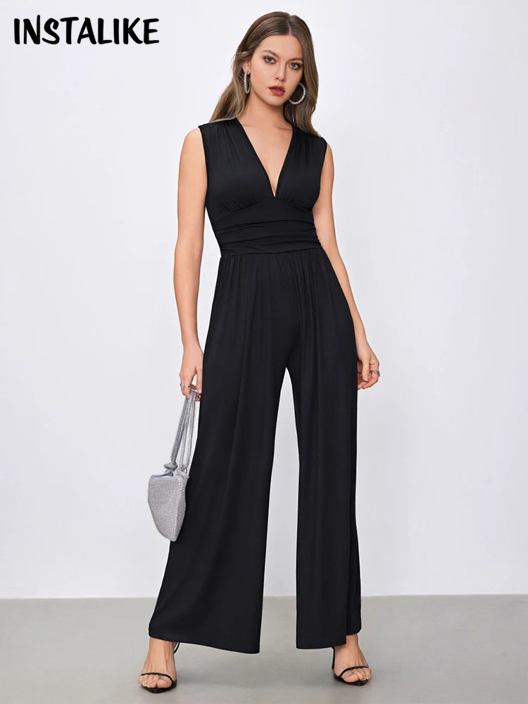InstLike-Women Ruched Tank Jumpsuit,Sexy, Office Lady Black,Monochromatic,One Piece,Summer Fashion,Streetwear,Wide Legs,Overalls
InstLike-Women Ruched Tank Jumpsuit,Sexy, Office Lady Black,Monochromatic,One Piece,Summer Fashion,Streetwear,Wide Legs,Overalls