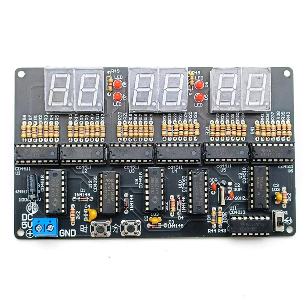 DC4.5-5.5V 6-битные цифровые часы, набор 6-битных цифровых часов, электронные часы для обучения, паяльные детали
DC4.5-5.5V 6-битные цифровые часы, набор 6-битных цифровых часов, электронные часы для обучения, паяльные детали