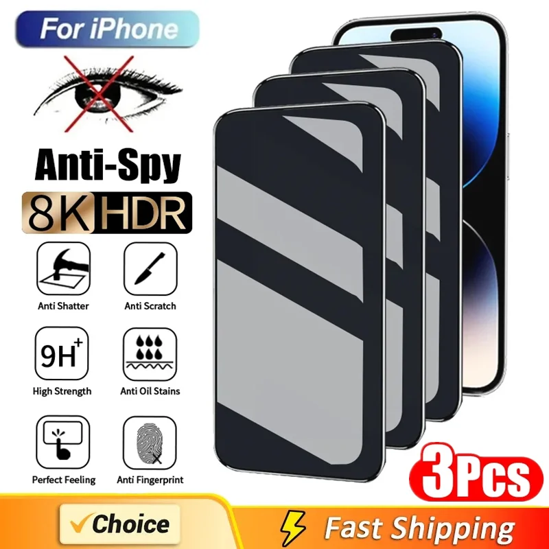 3Pcs Best 8K Privacy Screen Protector For iPhone 15 Pro Max X XR XS MAX Anti-spy Glass For iPhone 11 12 13 14 PRO Mini 7 8 Plus
3Pcs Best 8K Privacy Screen Protector For iPhone 15 Pro Max X XR XS MAX Anti-spy Glass For iPhone 11 12 13 14 PRO Mini 7 8 Plus