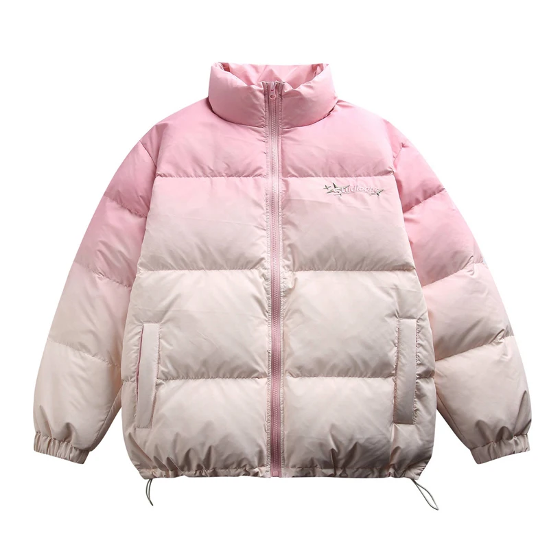 Winter Gradient Embroidery Men's Parka Stand Collar Zipper Fashion Casual Loose Cotton Top Couple Street Harajuku Simple Coat
Winter Gradient Embroidery Men's Parka Stand Collar Zipper Fashion Casual Loose Cotton Top Couple Street Harajuku Simple Coat