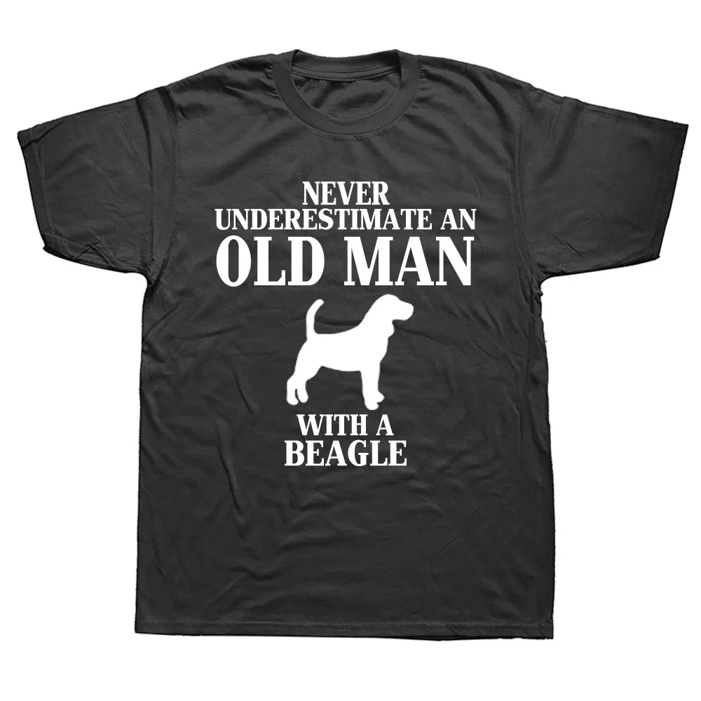 Футболка с надписью Never Underestimate A Old Man Loves Beagle Dog уличная одежда изображением