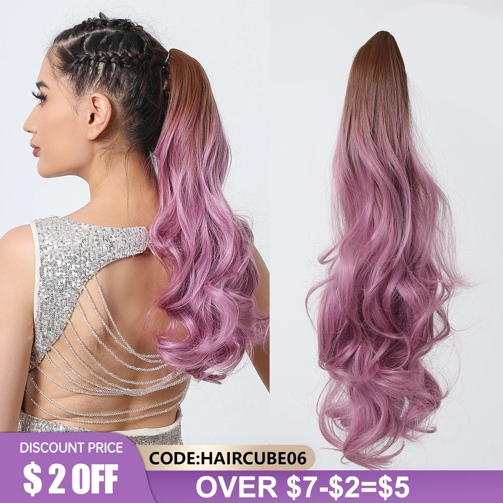 HAIRCUBE Long Wavy Synthetic Claw Clip Ponytail Hair Extension 18 Inch Ombre Purple Ponytail for Women Natural Hair Daily Use
HAIRCUBE Long Wavy Synthetic Claw Clip Ponytail Hair Extension 18 Inch Ombre Purple Ponytail for Women Natural Hair Daily Use