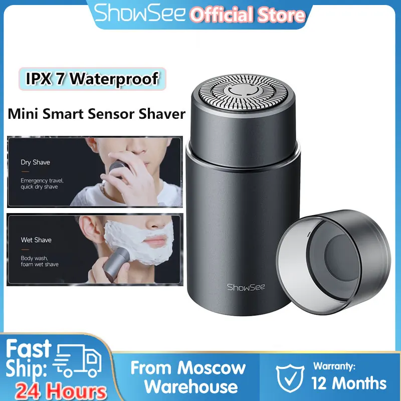 

Showsee Smart Sensor Shaver For men Mini Shaver Portable Razor Head Shaving IPX7 Washable beard Trimmer Dry Wet Machine Shaving